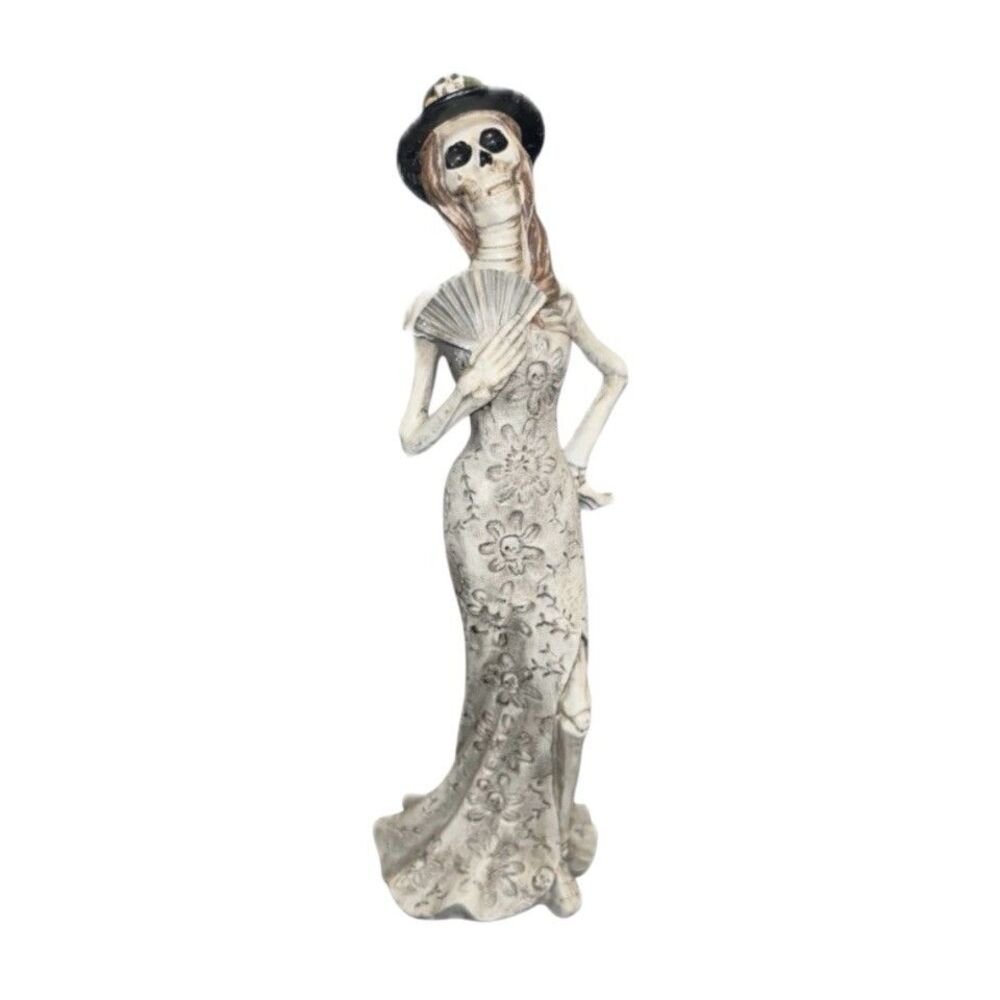 Dia De Los Muertos 12" Skeleton Lady Halloween Decoration
